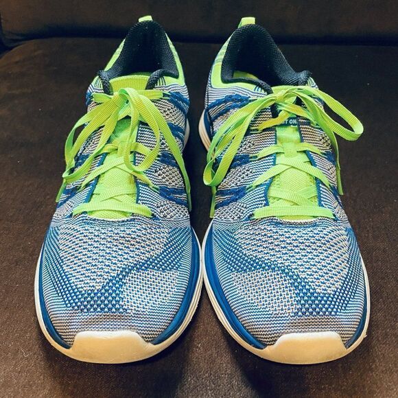 Mint condition NIKE Flyknit Lunar 1 Blue Green Mens 9 US 42.4 EUR Running Shoes - Picture 7 of 16